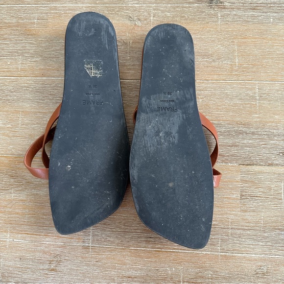 Frame Le montauk brown leather sandals - Picture 5 of 5